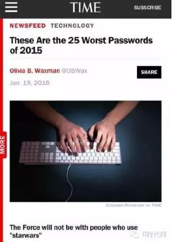 “最不安全密碼”排行榜出爐!快看看你的密碼上榜了嗎?