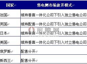 典型國家售電側市場放開模式