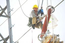 揚州供電：高空作業換導線