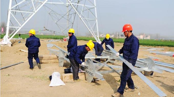 伯陽(yáng)—潁州500千伏線路工程全面組塔