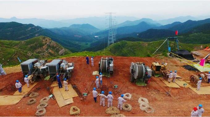 國內(nèi)最長特高壓陜西榆橫——山東濰坊特高壓工程放線工作進展順利
