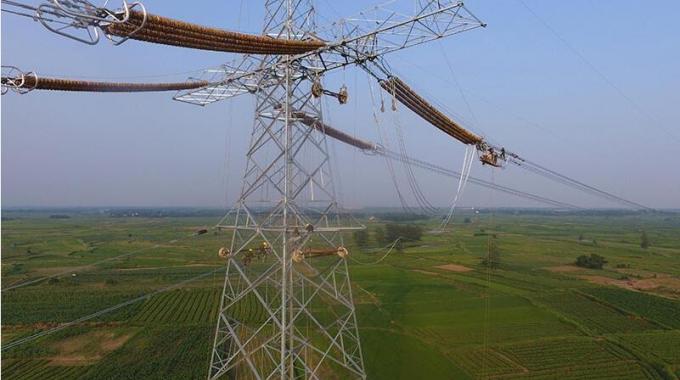 “西電東送”晉北至江蘇工程±800千伏特高壓直流輸電線路安徽段加緊建設(shè)