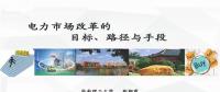 PPT | 電力市場(chǎng)改革的目標(biāo)、路徑與手段