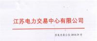 2018年9月份江蘇省發電企業合同電量轉讓及發電權交易公告