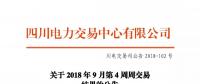 公告 | 四川關于2018年9月第4周周交易結果的公告