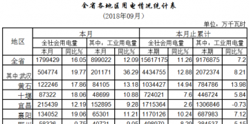 湖北9月電力運(yùn)行情況:火電廠發(fā)電113.03億千瓦時(shí) 增長(zhǎng)35.31%