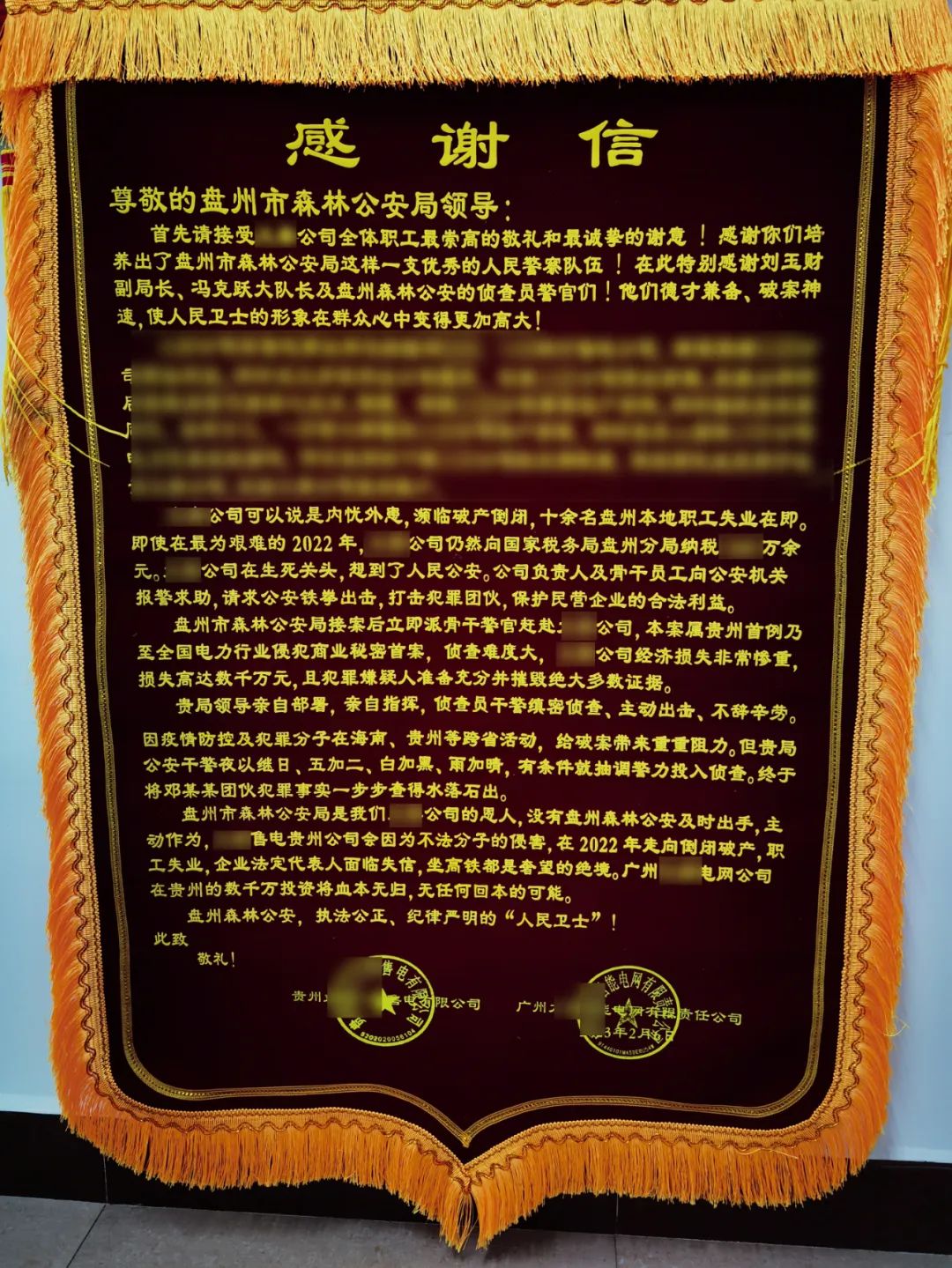 為企業(yè)成功挽損 獲贊“人民衛(wèi)士”——貴州省盤州公安多點(diǎn)發(fā)力偵破一起侵犯商業(yè)秘密案